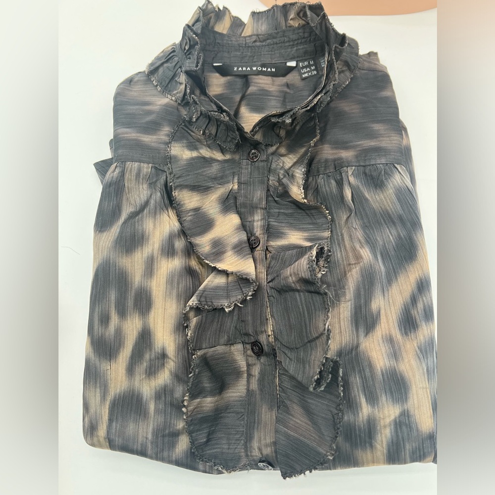 🔴Zara Woman Ruffled Long Sleeves Blouse🔴 - Picture 6 of 6